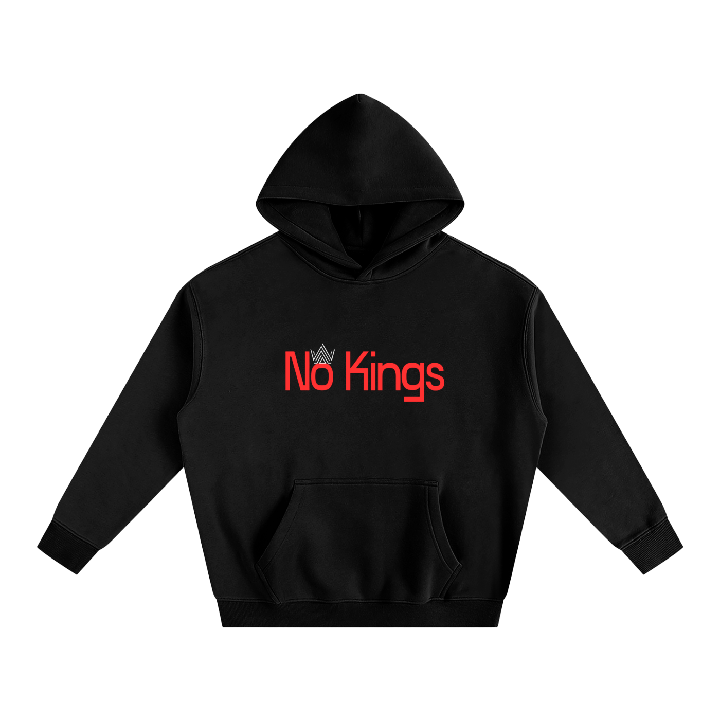 No Kings Hoodie front view – minimalist freedom streetwear by Thought Prophet