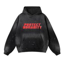 Protect Humanity Hoodie front view – A Message That Matters by Thought Prophet
