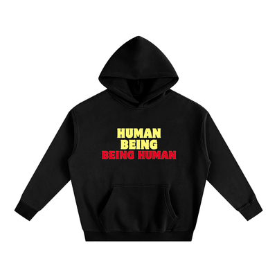 Human Being Being Human Hoodie front view – minimalist compassionate streetwear by Thought Prophet