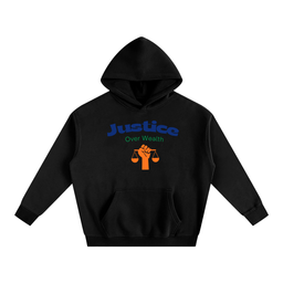 Justice Over Wealth Hoodie front
