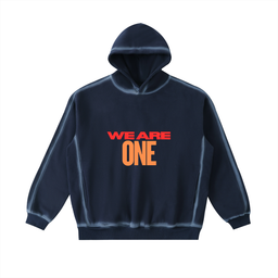 Inkspire Collection Hoodie front view – We Are One sunfaded design by Thought Prophet
